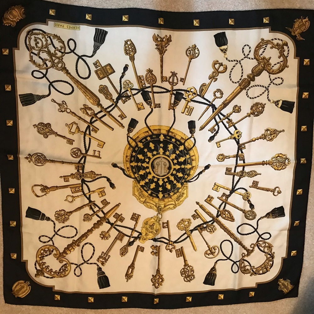Genuine Hermès “Les Cles” Silk Scarf